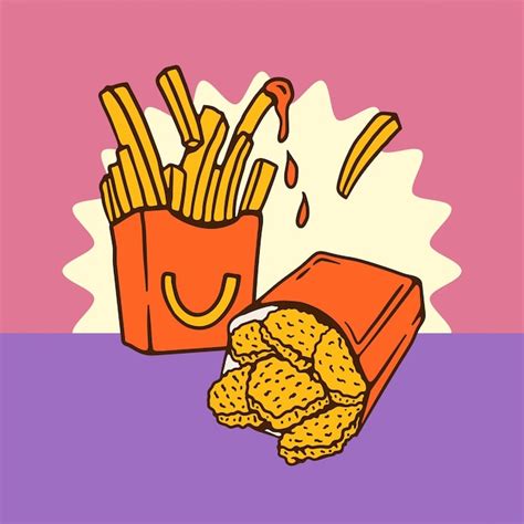how to draw mcdonalds fries