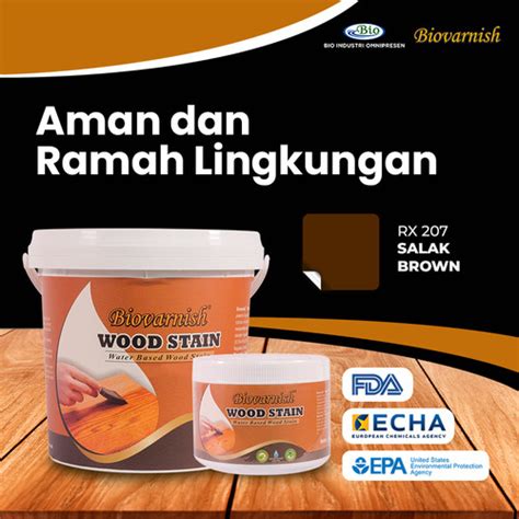 Jual Pernis Kayu Water Based Biovarnish Wood Stain Salak Brown 1kg