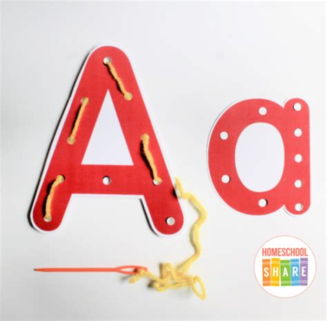 Alphabet Lacing Cards Homeschool Share