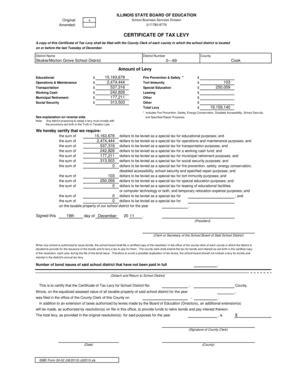 Fillable Online Certificate Of Tax Levy Form Fax Email Print Pdffiller