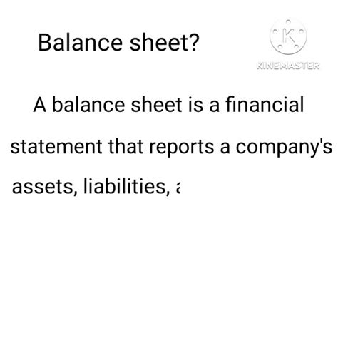 What Is Balance Sheet Definition Of Balance Sheet In Accounting Balancesheet Youtube