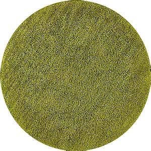 Amazon Ruglots Solid Shag Green Modern Geometric Plain Plush 4