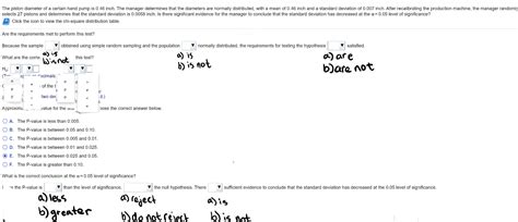 Solved 15 The Piston Diameter Of A Certain Hand Pump Is Chegg