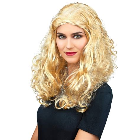 Longue perruque blonde frisée