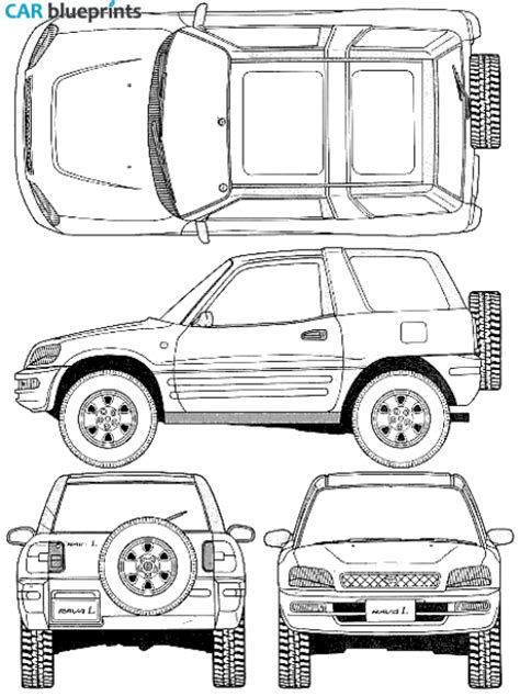 Toyota Rav4 I 3 Door Blueprints Vector Drawings Clipart And Pdf