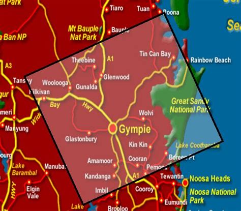 Map Of Gympie And Surrounds Beulah Sallyann