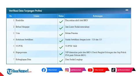 Poin Verifikasi Data Tunjangan Profesi Pada Info Gtk Tidak Valid Ini