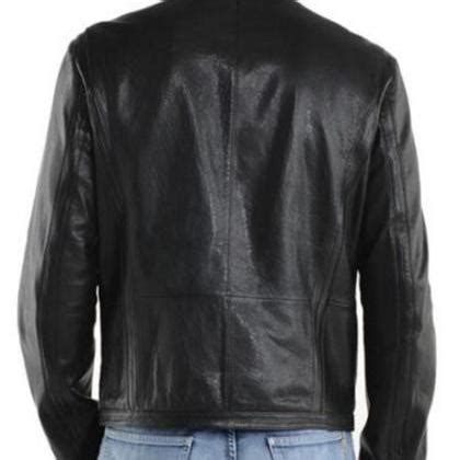 Men Leather Jacket Handmade Black Motorcycle Solid Lambskin Leather