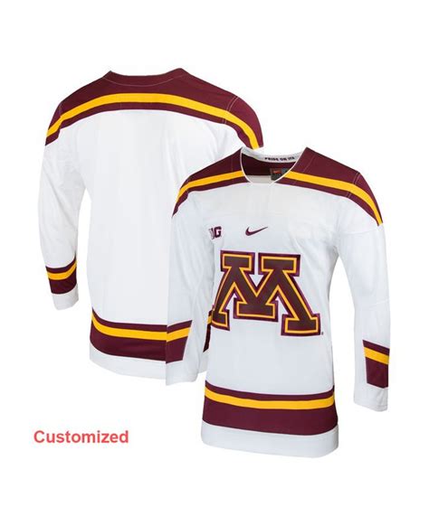 Men's Nike Minnesota Golden Gophers White Custom Hockey Jersey