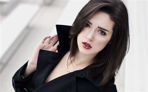 Jacket Women Brunette Pearl Necklace Wallpapers HD Desktop And