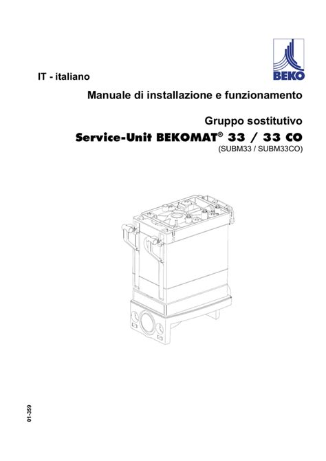 Italiano Manuale Di Installazione E Funzionamento Gruppo Sostitutivo