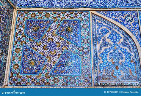 Persian Tile Patterns Jameh Mosque Isfahan Iran Stock Image Image