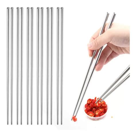 Palillos Chinos X Pares Japon Coreanos Acero Inoxidable Mercadolibre