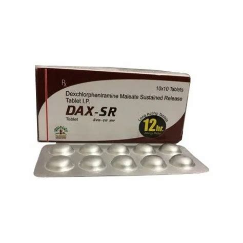 Dexchlorpheniramine Maleate Sustained Release Tablet I P Packaging