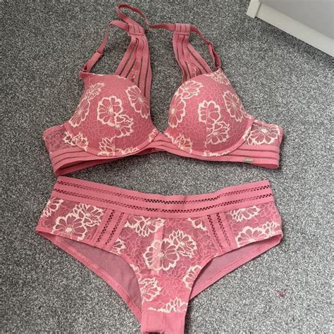 Victoria Secret Pink Underwear Set Bra Depop