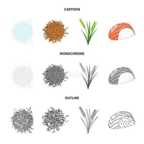 Vector Illustration Of Crop And Ecological Sign Collection Of Crop And