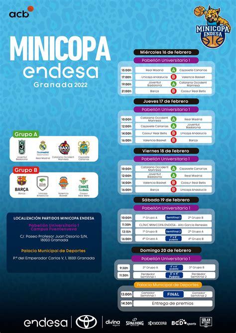 Calendario Y Horarios De La Minicopa Endesa Endesa Basket Lover