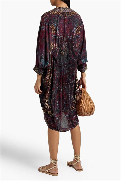 CAMILLA Embellished Printed Silk Crepe De Chine Dress THE OUTNET