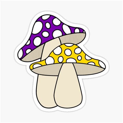 Intersex Pride Mushroom Sticker For Sale By The Floral One Redbubble