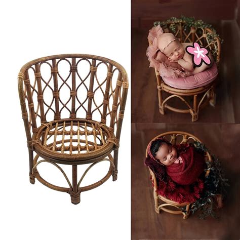 Newborn Baby Photography Rattan Props Chair Bamboo Bed Beby Basket