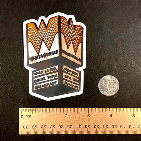 Vinyl Sticker Vintage Whataburger Sign Houston Texas Etsy