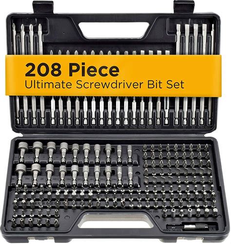 MAGNETIC SCREWDRIVER BIT SET Impact Ready Drill Driver Bits 208 Piece