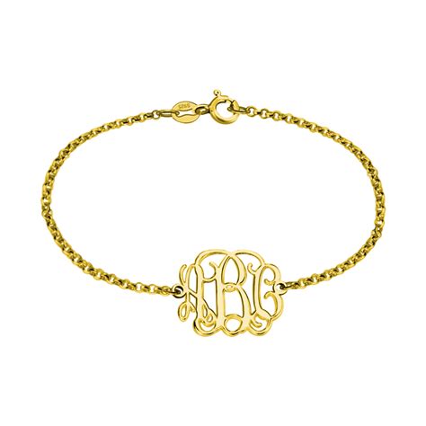 18K Gold Plated Monogram Bracelet - GetNameNecklace