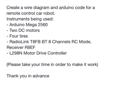 Solved Create a wire diagram and arduino code for a remote | Chegg.com