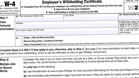 Form W 4 2022 W4 Form 2022 Printable