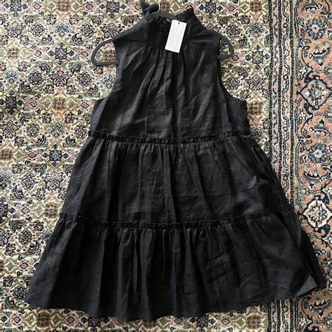 Bnwt Aere Black Linen Dress 💗 Depop