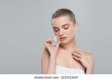 Sensual Woman Closed Eyes Naked Shoulders Stock Photo 2137613247 Shutterstock