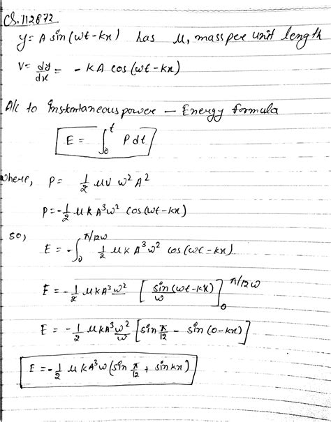 The Equation Of A Travelling Wave In A Uniform String Of Mass Per Unit