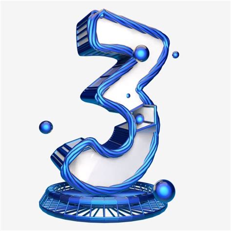 Commercially Available Png Image Tech Blue Countdown Number 3 Is