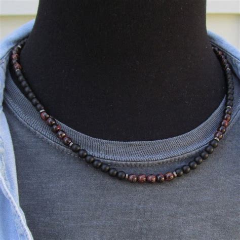 Men Beaded Necklace Etsy