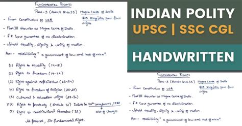 Indian Polity Handwritten Notes In English Pdf 100 Upsc