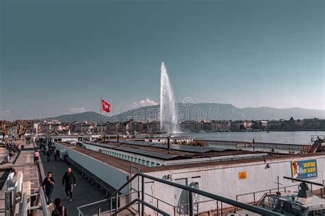 Les Bains Des Paquis In Geneva Switzerland Editorial Stock Photo