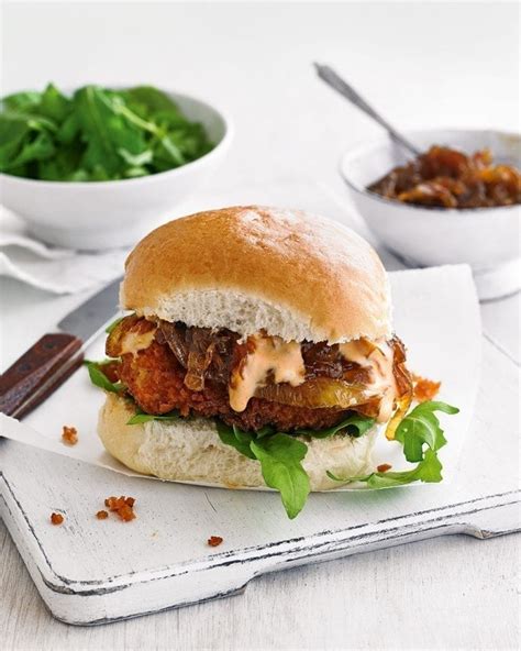 Chicken Burgers With Sweet Onions Recipe Delicious Magazine