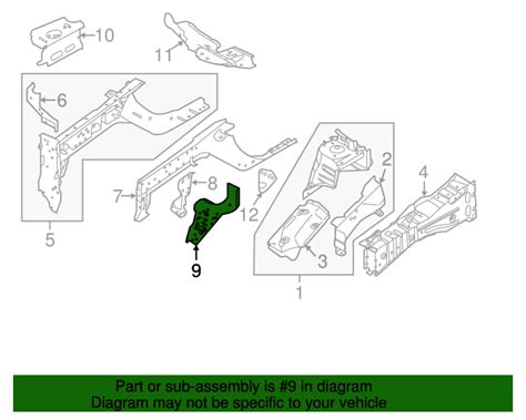 2014 2020 Nissan Rogue Frame Side Member Reinforcement Bracket F4190