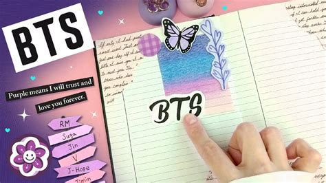 Bts Journal 💜 Asmr Journal With Me Purple Journal Bts Theme