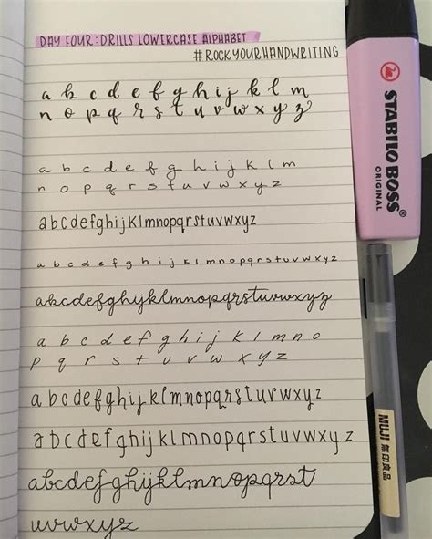 Aesthetic Cursive Handwriting Alphabet