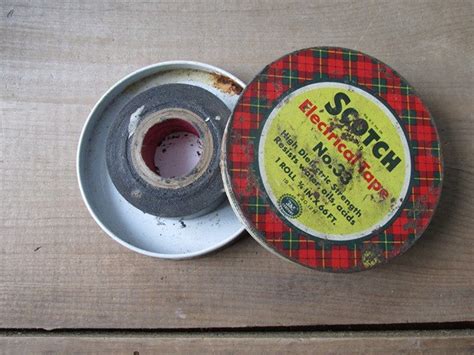 Vintage Scotch Tape Tin Red Plaid Cellulose Tape Electrical | Etsy