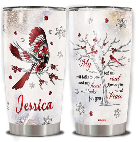 Amazon WAZONE Personalized Cardinal Bird Tumbler With Lid Custom