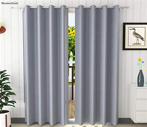 Buy Solid Polyester Room Darkening Blackout Window Curtain Set Of