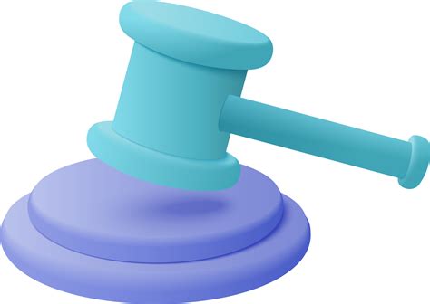 3D Judge Hammer Minimal Gavel Concept Of Law On Background