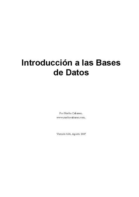 Introduccion A Las Bases De Datos Introducción A Las Bases De Datos