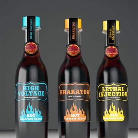Hot Sauce Bottle Labels For Chili Addiction Print Or Packaging Design Contest