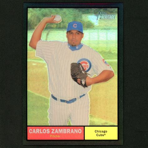 2010 Topps Heritage Chrome C133 Carlos Zambrano Black Refractor SP