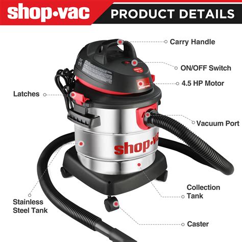 Shop Vac Gallon Peak Hp Stainless Steel Wetdry Vacuum 41 Off