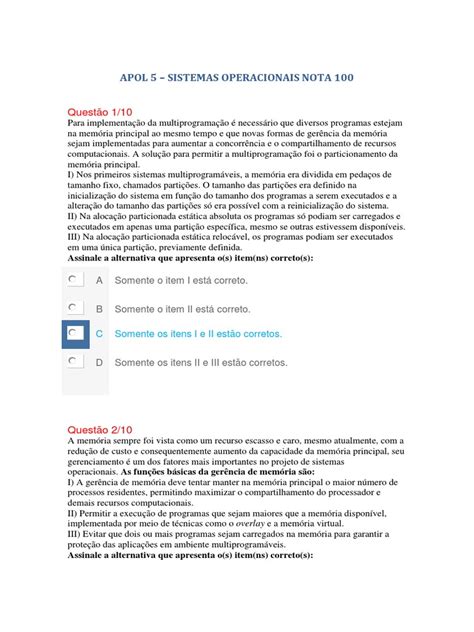 PDF Apol 5 Sistemas Operacionais Nota 100 DOKUMEN TIPS