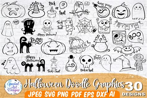 Halloween Doodle Svg Graphic by specialartdigitaldesigns · Creative Fabrica